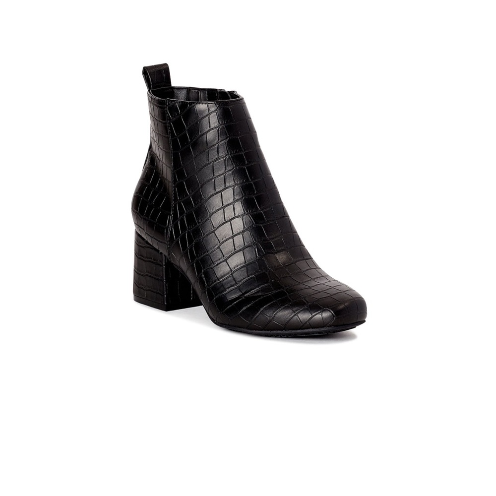 Croc Block Heel Booties